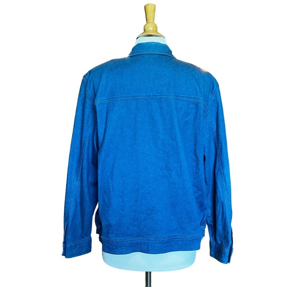 Alfred Dunner Women's 14 Denim Jean Shirt Jacket Shacket Embroidered Floral L - Picture 4 of 15